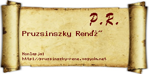 Pruzsinszky René névjegykártya